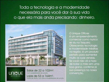 UNIQUE OFFICES TAQUARA, SALAS E LOJAS NA TAQUARA! LANÇAMENTO!